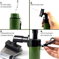 Brosse de nettoyage de clubs de golf rétractable écologique avec crochet d'escalade et poils en nylon pour le nettoyage des rainures de golf - Marque Klear