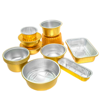 Plateau de cuisson en aluminium coloré or de 800 ml, taille personnalisée, jetable, avec couvercles
