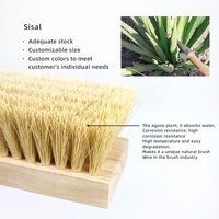 Brosse de nettoyage haut de gamme en sisal naturel avec base en bois massif, outil de nettoyage durable de qualité marine pour ponts de yachts, planchers de bateaux et surfaces extérieures