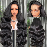 Perruque en cheveux humains naturels vietnamiens, ondulée, avec dentelle frontale HD 13x4 13x6, pour femmes noires, en promotion