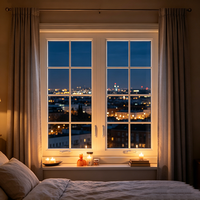 Ventana Abatible de Aluminio Blanca Insonorizada Personalizada con Vidrio de Doble Capa, Adecuada para Residencias Modernas