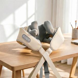 Masseur de nuque et d'épaules 8D à pétrissage profond - Appareil chauffant sans fil pour soulager les douleurs dorsales et cervicales et favoriser la relaxation corporelle - Product Image 3