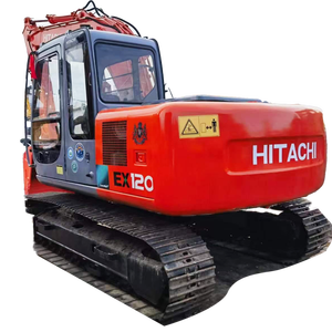 Excavadoras de cadenas Hitachi EX120 de 12 toneladas de segunda mano con pocas horas de uso, de Japón, con certificación CE, accesorio de pulgar usado, acoplador rápido y martillo rompedor. - Product Image 1