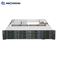 Châssis de serveur de stockage flexible 2U 12Bay L650mm avec carte EATX de support de fond de panier SGPIO de 12 Go, carte GPU à double emplacement et 3 demi-emplacement