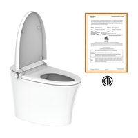 Toilette intelligente automatique moderne avec commande vocale IA et capteur de pied, siège chauffant, cuvette allongée pour la maison/l'hôtel