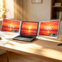 Layar Tambahan Laptop Fopo Model Baru 15.6 Inch Ekstensi Laptop Layar Ganda FHD 1 Kabel Sambung Dukungan OEM ODM