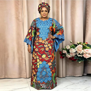 Robes de Soirée et de Mariage Grande Taille pour Femmes Africaines 2026 Nouvelle Mode Dashiki Imprimé Ankara <span class=keywords><strong>Bazin</strong></span> Riche Design <span class=keywords><strong>Wax</strong></span> - Product Image 1