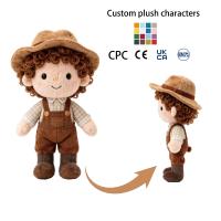 Peluche personnalisée Fée Elfe, poupée en peluche pour enfants avec cheveux bouclés roses et ailes bleues