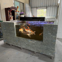 Réservoir de poissons de jardin en métal mobile Koi Fish Tank Système de filtre d'aquarium pour étang hors sol pour l'aménagement paysager Decking Beautiful Outdoor