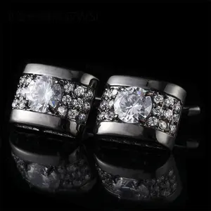 Customize Design Zinc Alloy Newest Cuff Link Gift Diamond Cufflink For Party