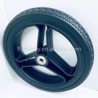 Pneus en PU de 8 pouces et jantes en PP avec roulement, capacité de charge de 25-30 kg, dureté 65-70A pour poussette bébé
