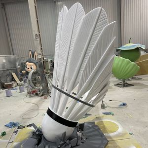 Custom Made Large Outdoor Fiberglass <b>Badminton</b> Sculpture Realistic Shuttlecock Decoration Floor Mount Landscape Ornament Statue - Product Image 3