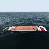 Plataforma inflable de ocio de agua de teca de PVC de alta calidad, muelle de esquí acuático, isla flotante para mantenimiento de yates, ocasión marítima