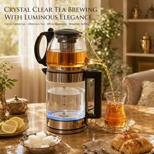 Hervidor eléctrico de vidrio para el hogar de 1500W, 2.0L+1.0L, con tetera turca y olla <span class=keywords><strong>madre</strong></span>, juego de tetera turca - Product Image 5