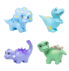 Vente en gros de mini jouets de dinosaures mignons de la série 3d réalistes statue d'animal de dessin animé pour la décoration éducative de parc de zoo