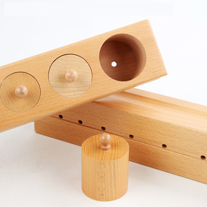 Giocattolo sensoriale Montessori prescolare blocchetti a cilindro in legno modello di aiuto didattico in legno ispirato al metodo Montessori - Product Image 4