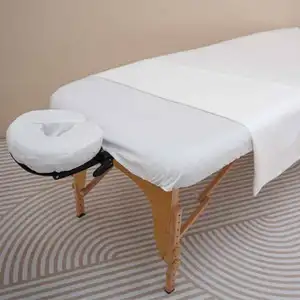 Mikro faser Günstige Bettlaken Massage tisch Set Flach betttuch Spann betttuch mit Kopfstück