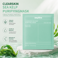Masque facial en feuille de varech OEM Premium au collagène, purifiant, régulateur de sébum, apaisant, rafraîchissant, nettoyant, réduit l'excès de sébum, affine les pores