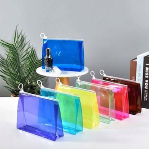 Nouvelle pochette de maquillage transparente en PVC écologique personnalisée, imperméable, pour les voyages, sac cadeau cosmétique - Product Image 3