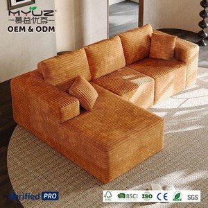 Sofá Modular Moderno de Tela Comprimida <span class=keywords><strong>para</strong></span> <span class=keywords><strong>Sala</strong></span> de Estar, Plegable, de Doble Uso, Relleno de Esponja, <span class=keywords><strong>para</strong></span> Apartamentos Pequeños, Sofá Perezoso de Corduroy - Product Image 3