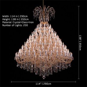 Lámpara de Araña de Cristal Italiana Royal <span class=keywords><strong>Maria</strong></span> de 200 Luces, Estilo Teresa, para Vestíbulo de Hotel, Restaurante, Lámpara Colgante de Estilo Vela, Personalizable - Product Image 6