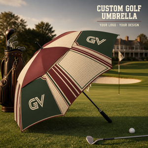 Parapluie de golf long multicolore vintage classique à double couche, grande baldaquin, coupe-vent, logo personnalisé - Product Image 1