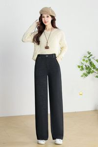 <span class=keywords><strong>Pantaloni</strong></span> invernali larghi larghi a vita alta da donna <span class=keywords><strong>pantaloni</strong></span> larghi Casual a gamba larga <span class=keywords><strong>con</strong></span> decorazione frontale <span class=keywords><strong>con</strong></span> <span class=keywords><strong>bottoni</strong></span> - Product Image 2