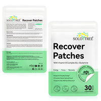 Parches SOLOTREE Recover con Complejo de Vitamina B, L-Glutamina, Energía, Concentración, Claridad y Recuperación, 30 Parches, Parche de Bienestar, Etiqueta Personalizada