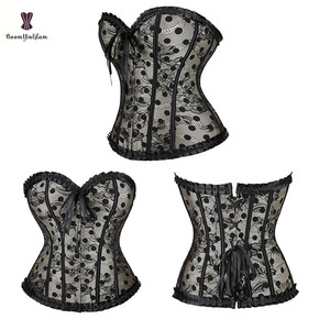 Corpiño de encaje sin tirantes SXXL para mujer, Corsés, Top Overbust, lencería, moldeador de cuerpo de albaricoque, corsé de superposición - Product Image 1