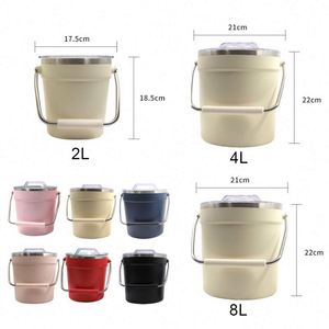 Custom logo 2L 4L 8L Cocktail Champagne Wine Beer Hosting Stainless Steel for Large Parties Vacuum Insulated Ice <b>Bucket</b> <b>with</b> <b>Lid</b> - Product Image 3