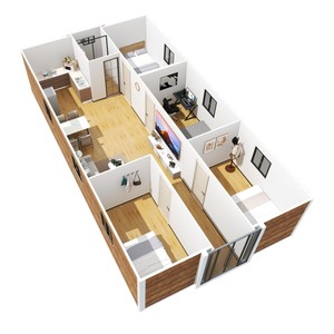 Maisons conteneurs, panneaux sandwich, villa moderne, installation facile, maison rectangulaire, design modulaire préfabriqué - Product Image 5