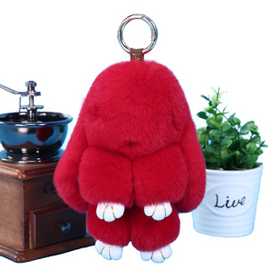15Cm Bất Rex Lulu Thỏ Fluffy Mặt Dây Chuyền Nhỏ Thỏ Sang Trọng Mặt Dây Chuyền Túi Xe Keychain Hairball Mặt Dây Chuyền Xe Gương Fluffy Keyring - Product Image 4