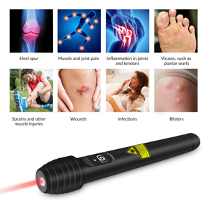 Stylo de thérapie <span class=keywords><strong>laser</strong></span> de qualité clinique 500mW, <span class=keywords><strong>appareil</strong></span> avancé à lumière infrarouge pour la gestion de la douleur par <span class=keywords><strong>acupuncture</strong></span> - Product Image 3