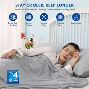 Cooling <b>Blanket</b> Light Gray Super Soft Summer Quilt For Bed And Outdoor Use - Product Image 2
