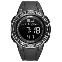 Montre de luxe sportive pour homme, modèle 1508, mouvement à quartz japonais, affichage numérique analogique, LED lumineuse, étanche 50 bars
