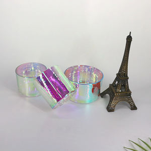 Pot à <span class=keywords><strong>bougie</strong></span> de luxe FENGJUN, récipient en verre irisé avec fermeture métallique, décoration d'intérieur de luxe - Product Image 5