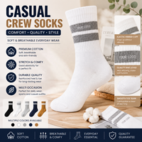 Chaussettes brodées en fil 100% coton avec logo personnalisé, hauteur cheville, technique tricotée, motif uni, position du logo sur le revers, pour le quotidien et le printemps