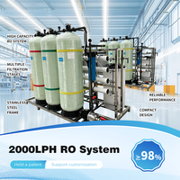 Système de traitement d'eau par osmose inverse industriel à haut débit 2000LPH, filtration, purificateur d'eau RO intelligent et automatique
