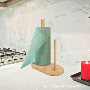 Wooden <b>Paper</b> Towel Holder <b>Kitchen</b> Countertop Roll Stand Natural Wood Color Eco Friendly Storage Organizer - Product Image 1