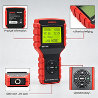 Testeur de batterie de voiture Launch BST-500 6V-30V, outil de diagnostic du système de batterie, test de démarrage et de charge, écran LCD