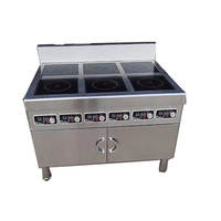 Kompor Listrik Komersial untuk Dapur Hotel, Berdiri Sendiri, Bahan Stainless Steel, Pengapian Elektronik, Banyak Tungku