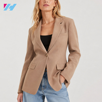 Blazer décontracté pour femmes, manches longues, un seul bouton, veste de costume pour femmes de bureau, fabricant sur mesure