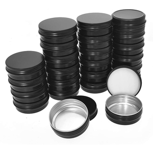 50ml matte black metal box face cream jar small candy jar aluminum cans candle packaging 50g tin jar