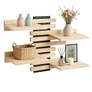 New wooden <b>wall</b>-<b>mounted</b> <b>shelf</b>, bathroom floating wooden <b>shelf</b>, corner <b>wall</b>, living room solid wood single-board <b>shelf</b> - Product Image 5