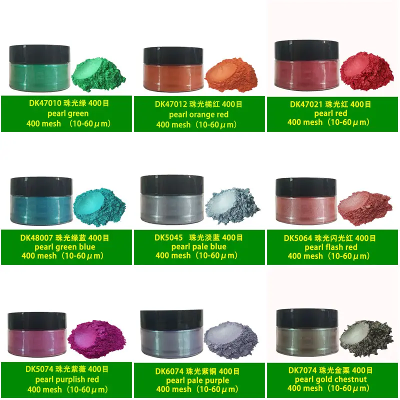 54 Colors Mica Powder Pigment For Epoxy Resin DIY 10G/Jar Pearlescent Pigment For Nail Art Craft products Painting Slime Ink