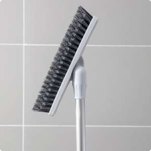 Cepillo para limpiar juntas de <span class=keywords><strong>suelo</strong></span> con mango largo y cerdas rígidas para azulejos, esquinas, alfombras, garajes, terrazas y suelos de ducha - Product Image 4