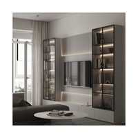 Meuble TV mural moderne de luxe avec cheminée électrique intégrée pour salon