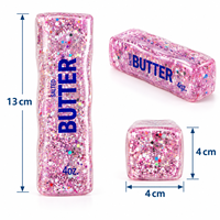 Bestseller transfrontalier : Jouet anti-stress Vaseline coloré en forme de longue bande, souple, à récupération lente, en caoutchouc transparent à paillettes