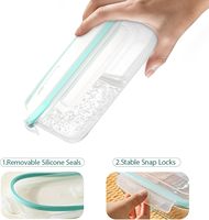 Contenants de stockage alimentaire en verre avec couvercles hermétiques pour la préparation des repas, compatibles micro-ondes, boîte à lunch en verre borosilicate