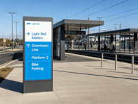 Panneau LED autoportant en aluminium Serenasign personnalisé pour hôpitaux et parkings, signalétique extérieure